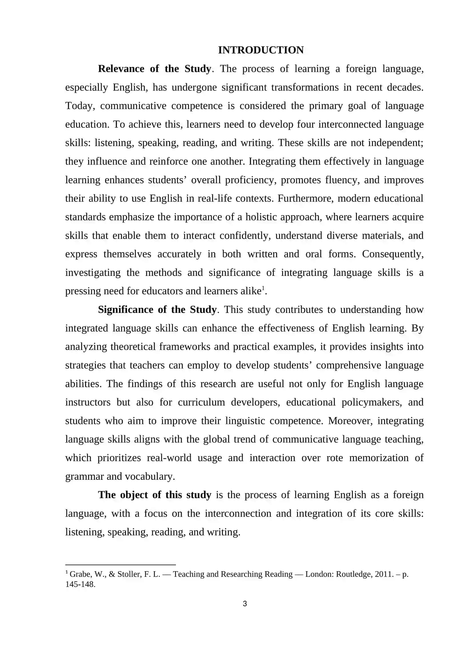 THE IMPORTANCE OF INTEGRATING LANGUAGE SKILLS IN LEARNING ENGLISH 3