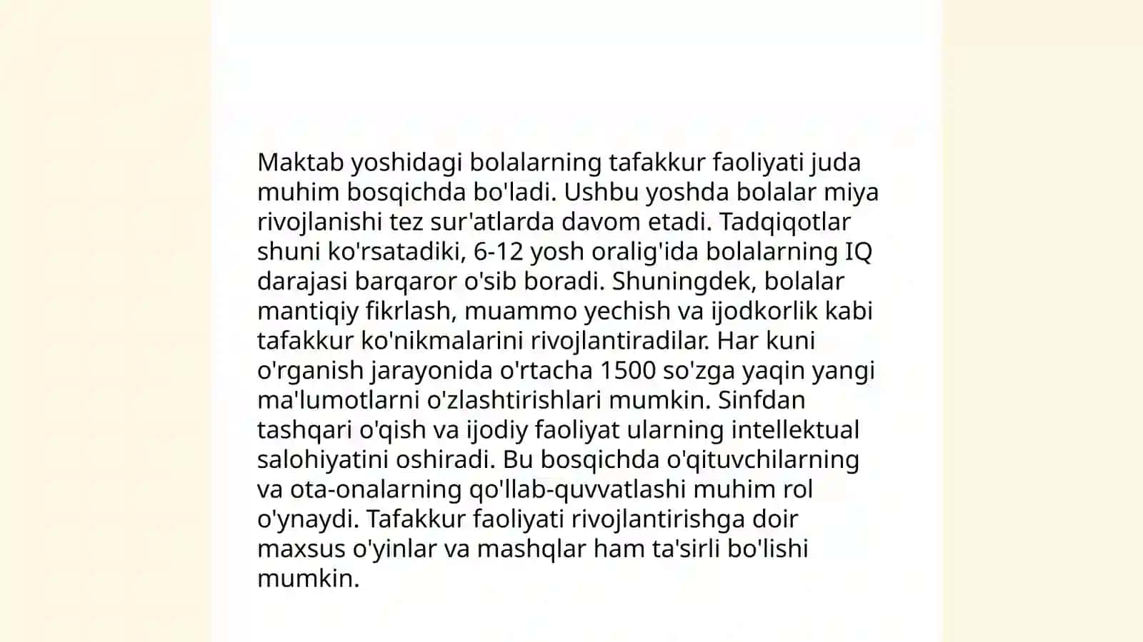 Maktab yoshidagi bolalarning tafakkur va xotira xususiytlari 3