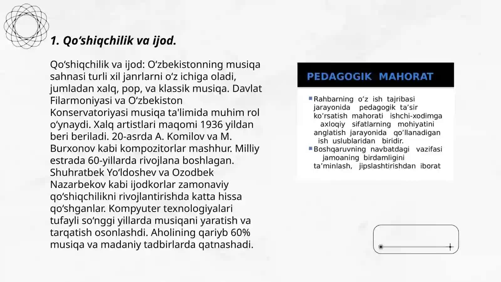 Qo‘shiqchilik va ijod 3