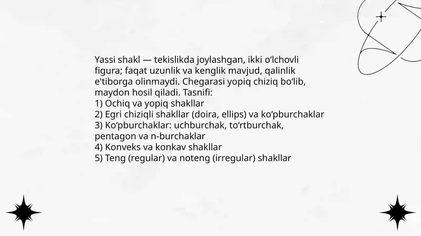 Yassi va hajmli shakllar 3