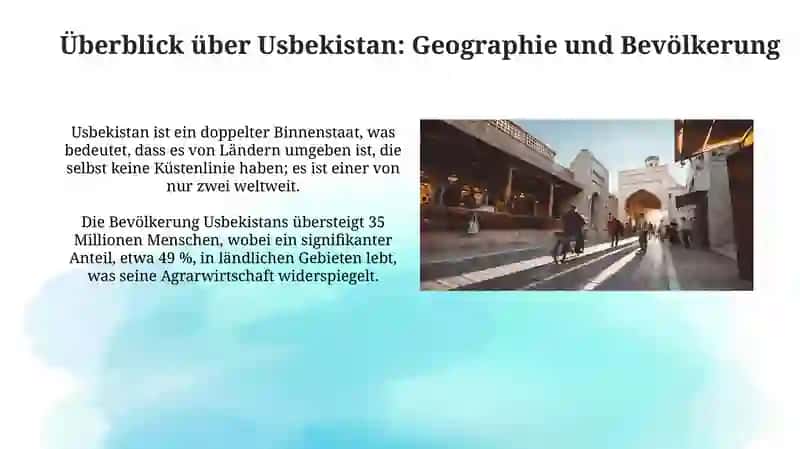 Überblick über Usbekistan: Geschichte, Geographie und Bevölkerung 3