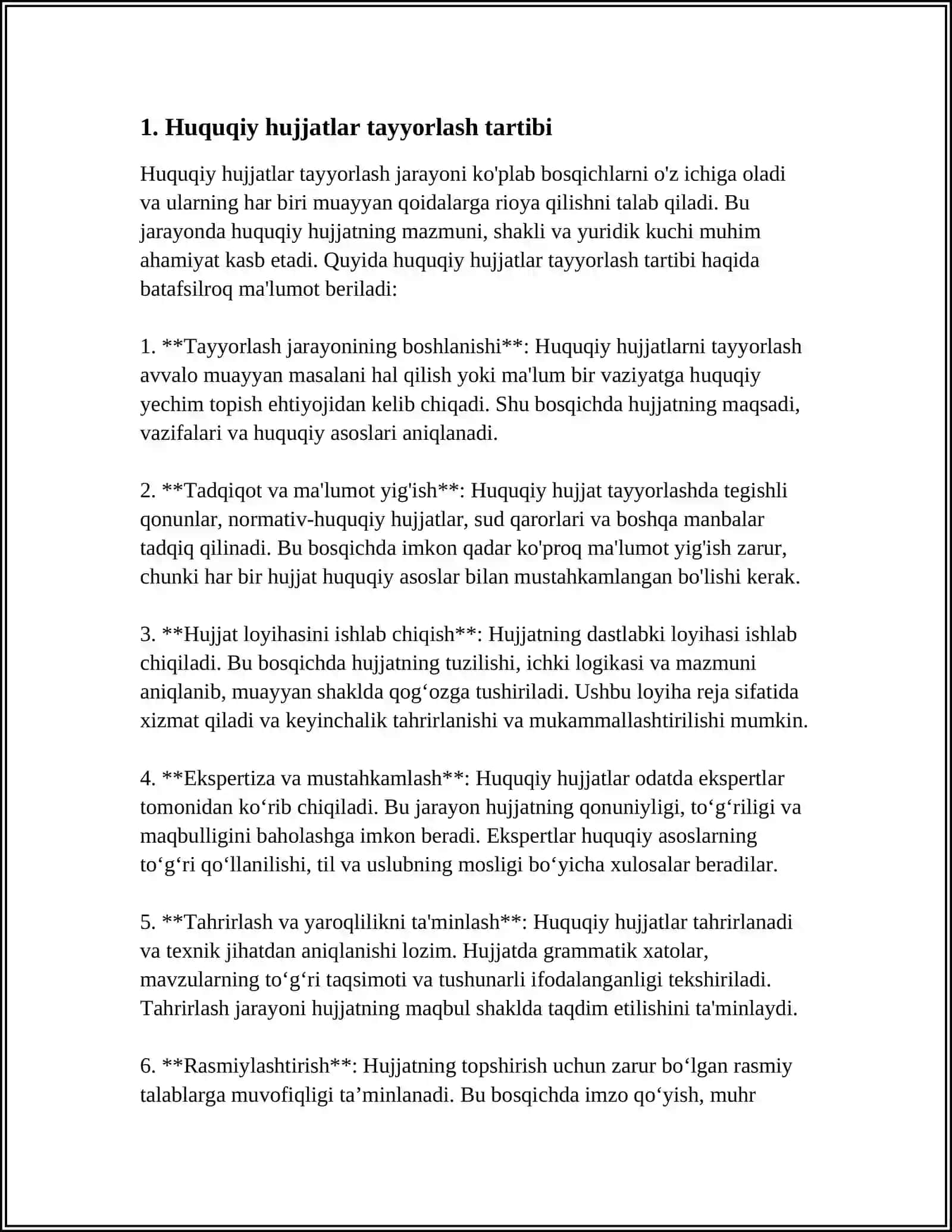 HUQUQIY HUJJATLAR TAYYORLASH TARTIBI 3