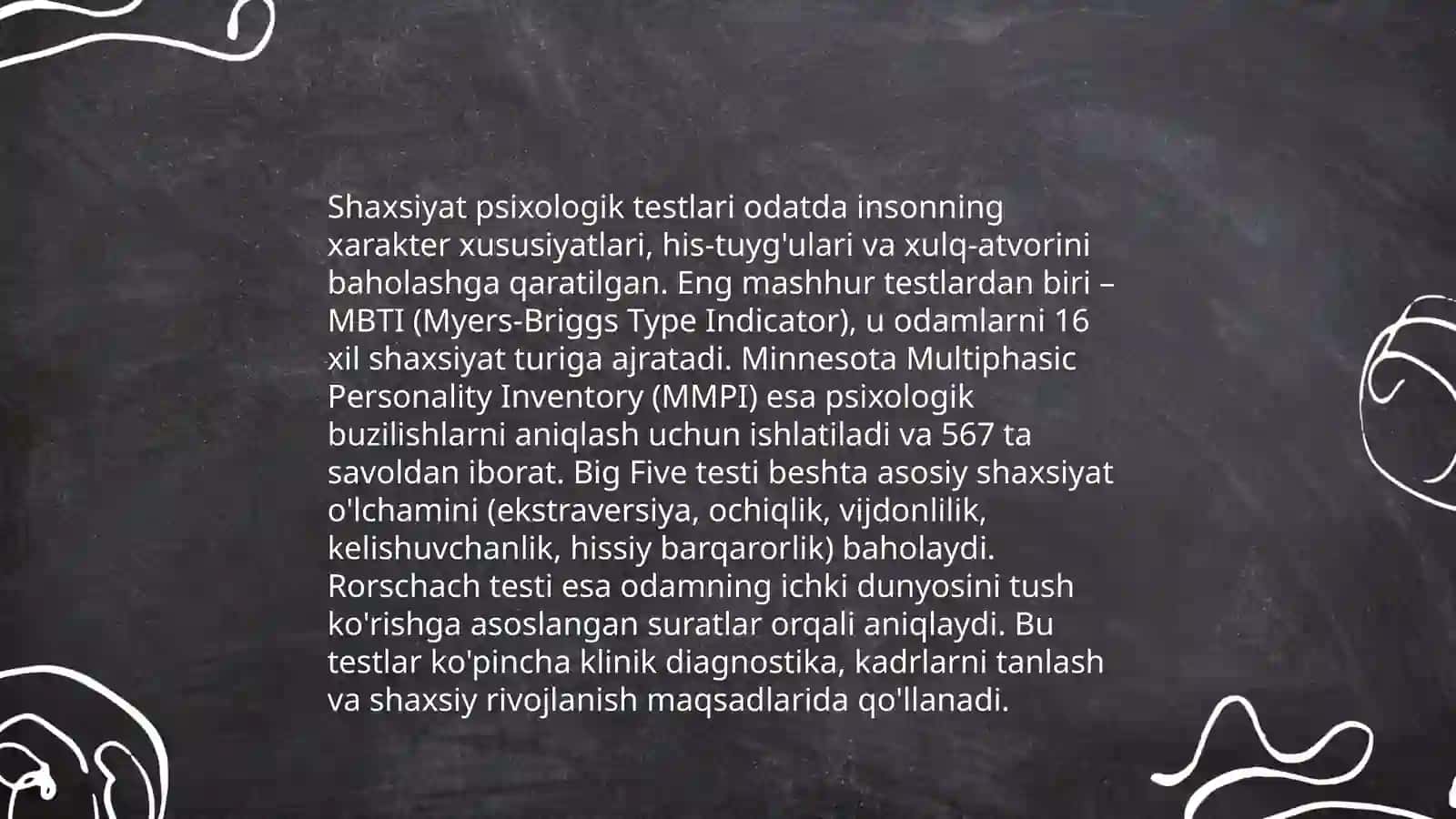 Shaxsiyat psixologik testlari 3