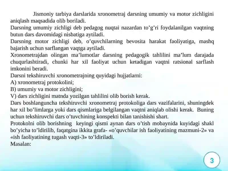 Jismoniy tarbiyada xronometr vaqtini boshqarish uslubiyati 3