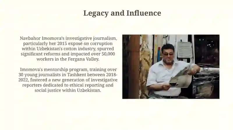 Navbahor Imomova's Legacy in Investigative Journalism 3