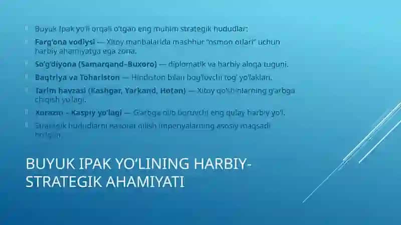 BUYUK IPAK YO‘LI ORQALI HARBIY–STRATEGIK ALOQALAR 3