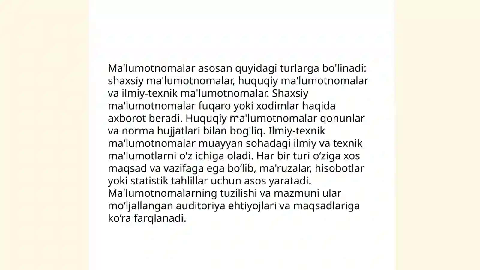 Ma'lumotnomaning turlari va tarkibiy tuzilishi 3