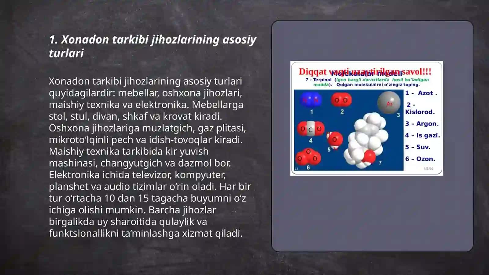 Xonadon tarkibi jihozlari va ularning elementlari 3