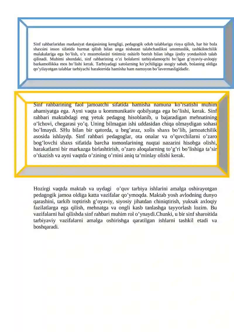 Maktabdagi tarbiyaviy ishlar tizimida sinf rahbari ishini takomillashtirish usullari 3