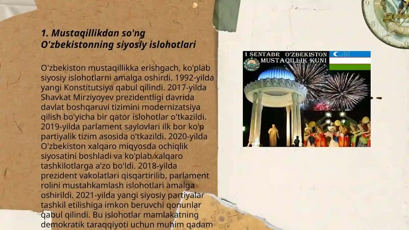 O'zbekistonning òziga xos istiqlol va taraqqiyot yòli 3