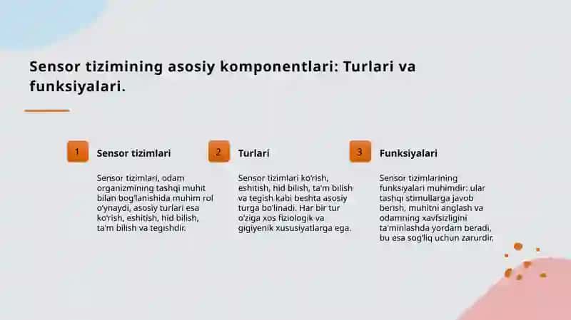 Sensor tizimining yoshga oid fizialogiyasi va gigiyenasi 3