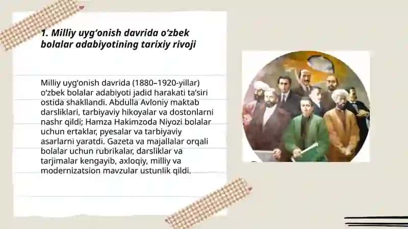 Milliy uygʻonish davrida õzbek bolalar adabiyoti 3