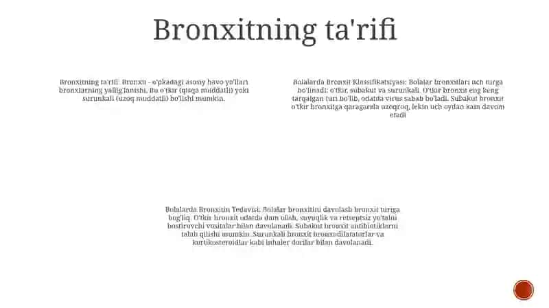 Bolalarda Bronxit Klassifikatsiya 3