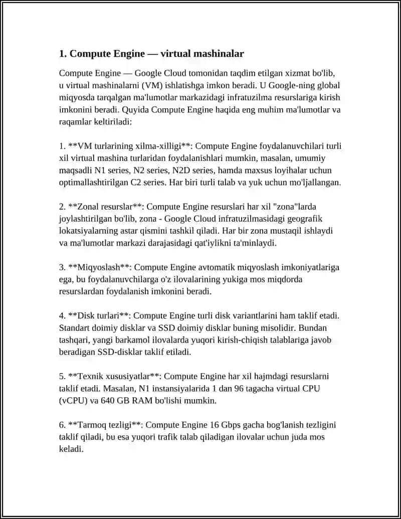 GOOGLE BULUTLI XIZMATLARI 3