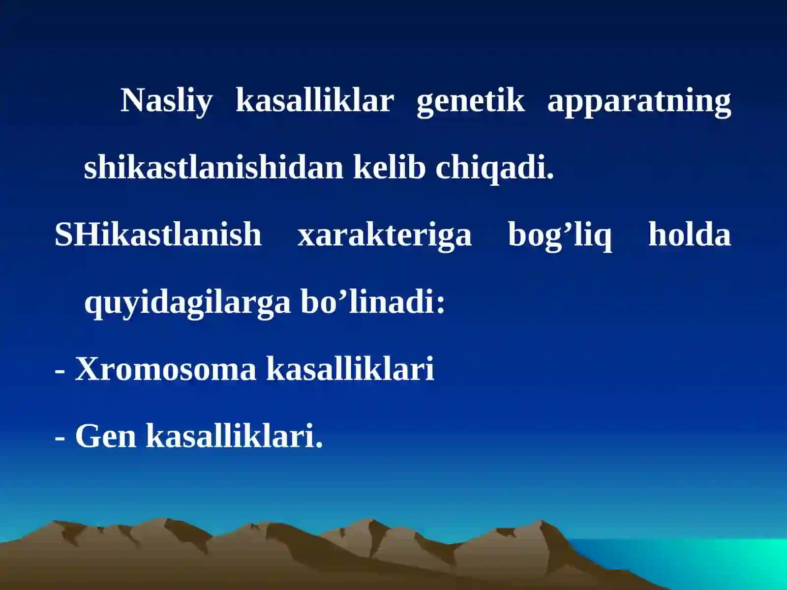 INSONNINASLIY KASALLIKLARI 3