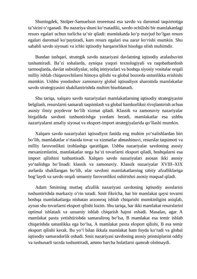 Xalqaro savdo nazariyalari 3