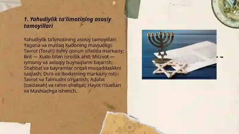 Yahudiylik ta'limoti an'ana va marosimlaru 3