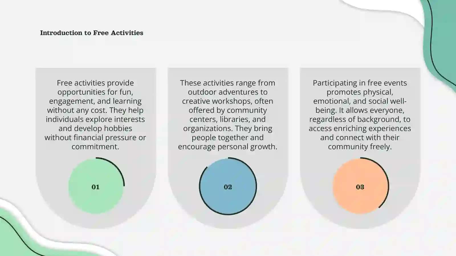 Free activities 3
