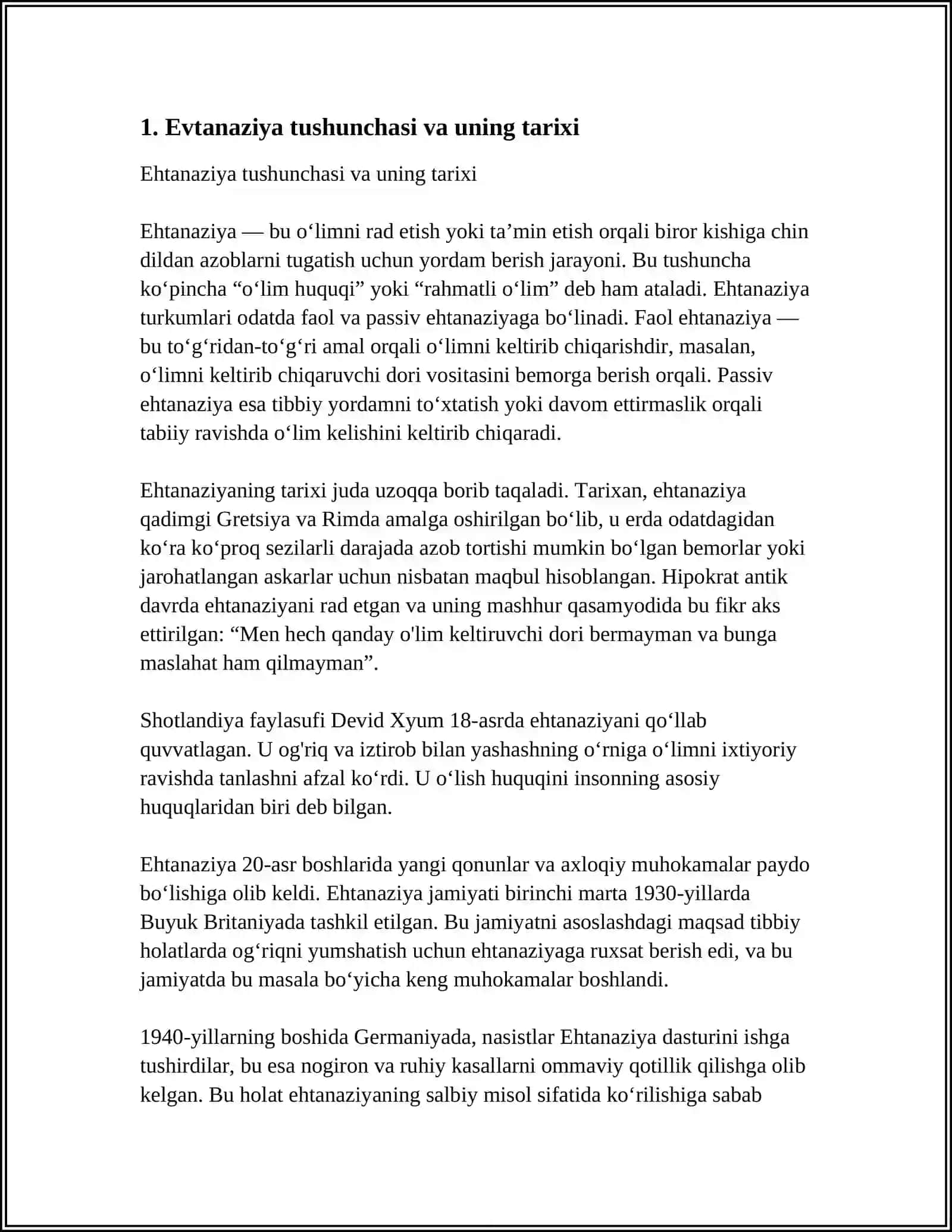 EVTANAZIYA MUOMMOLARI 3