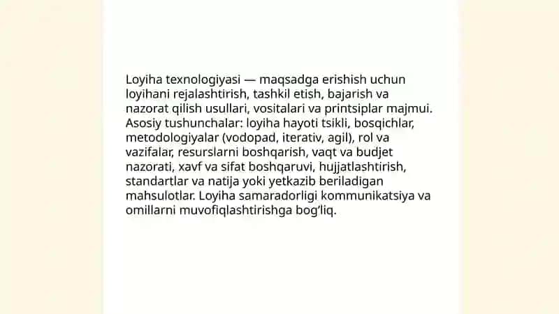 Loyiha texnologiyasi 3