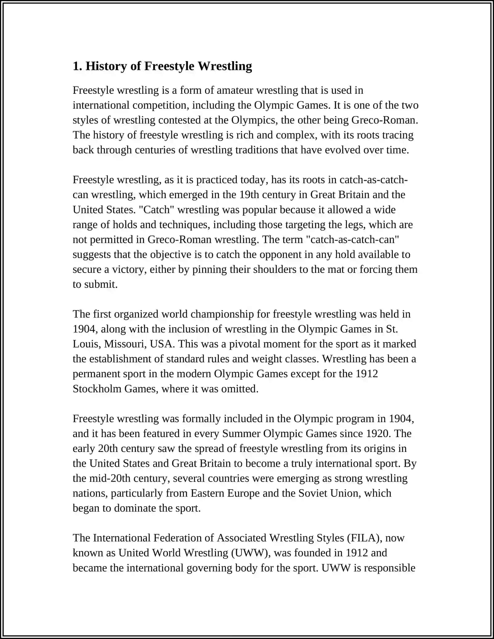 FREE STYLE WRESTLING 3