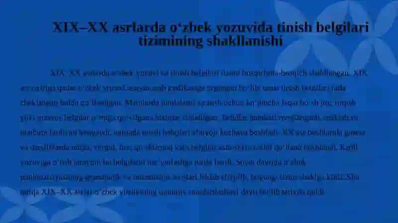 O‘zbek yozuvi va tanish belgilari tizimi 3