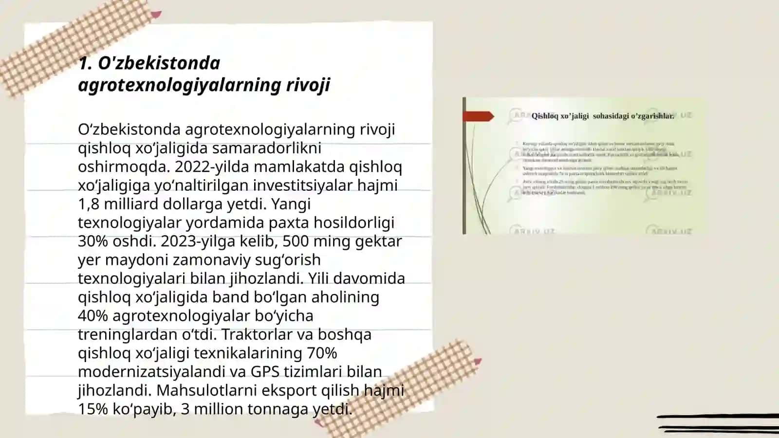 O'zbekistonda agrotexnologiyalarning rivoji 3