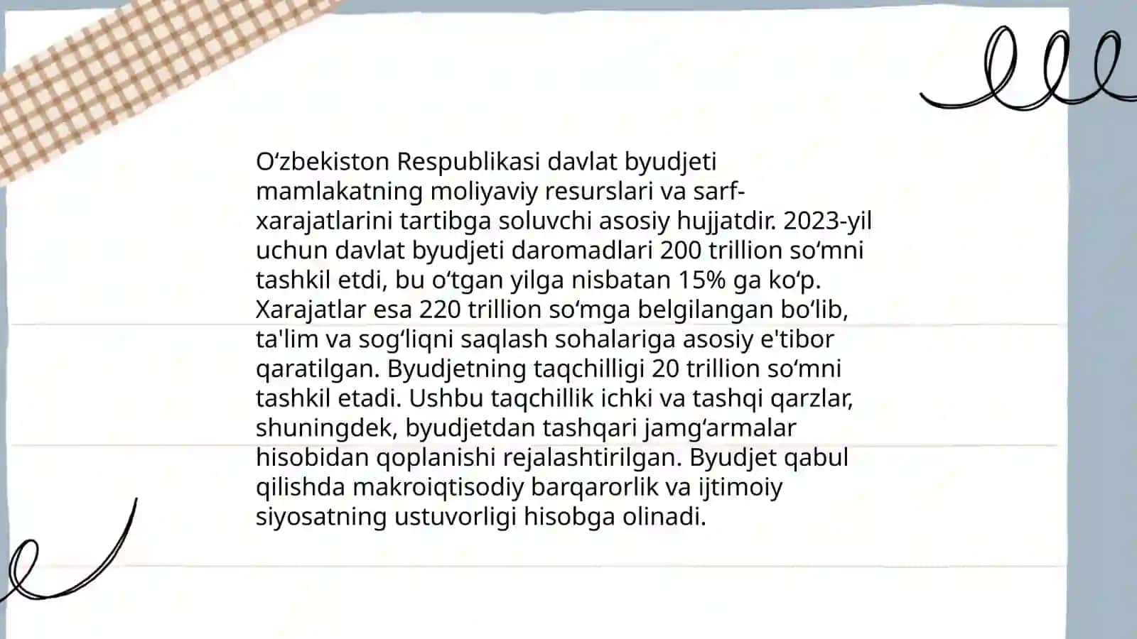 O‘zbekiston Respublikasi Davlat moliyasi 3