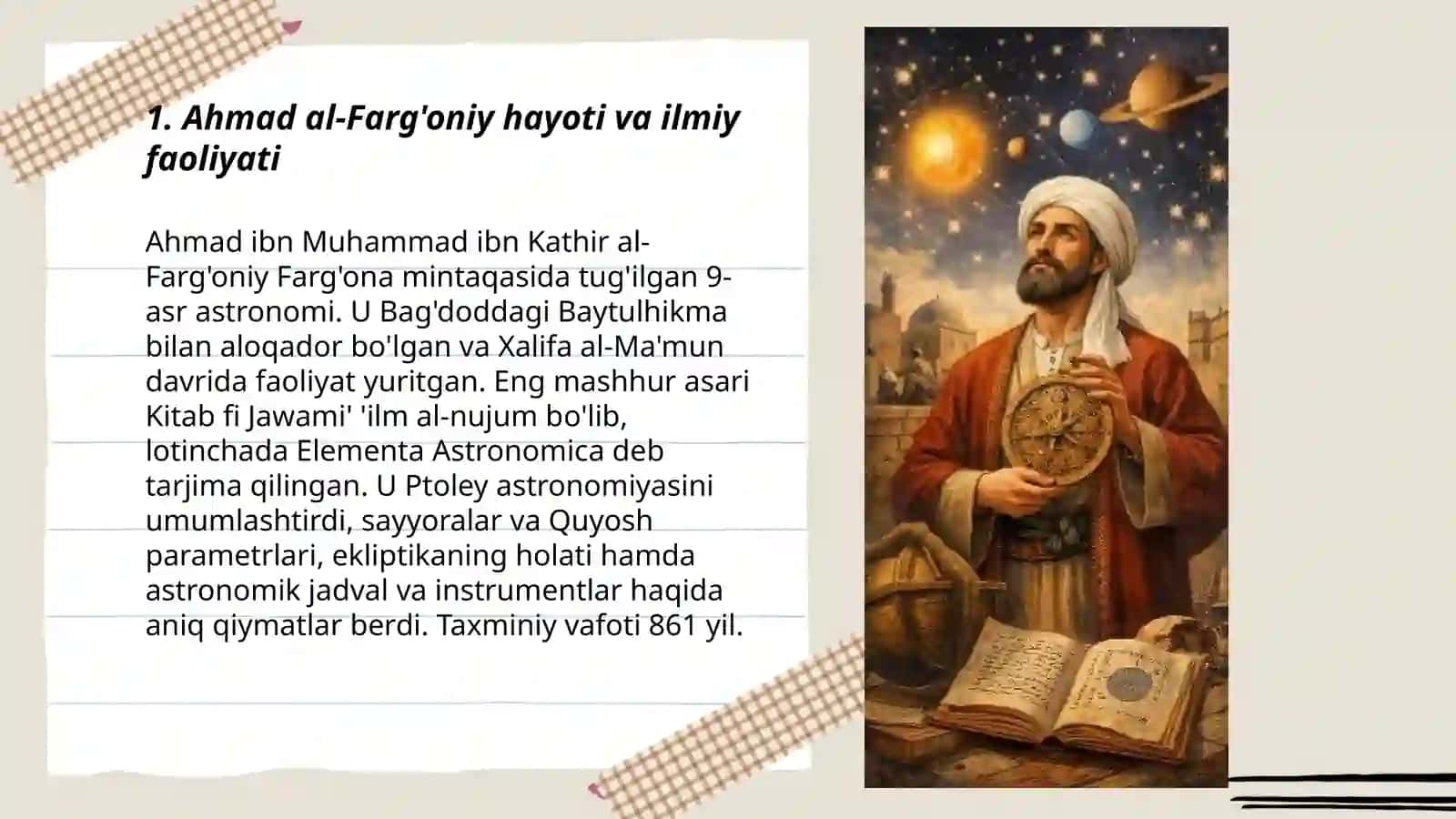 Ahmad al Farg'oniy ilmiy merosi 3