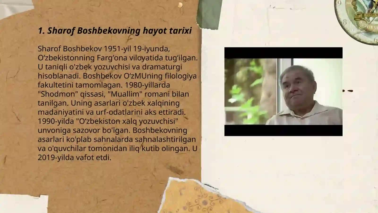 Sharof Boshbekov hayoti va ijodi 3