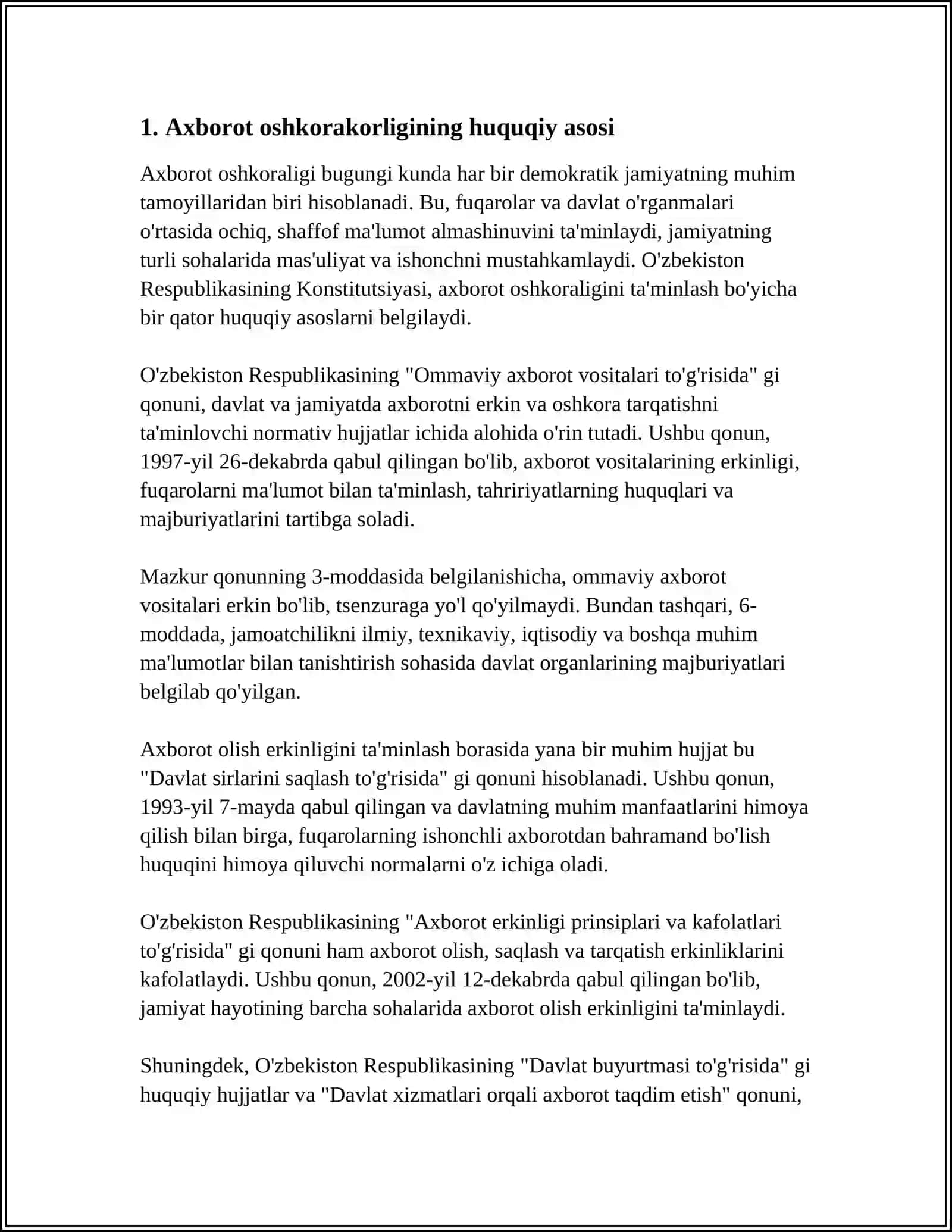 AXBOROTLARNI OSHKORA QILISH VA UNING MOHIYATI 3
