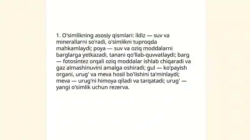 O'simlikning asosiy qismlari 3