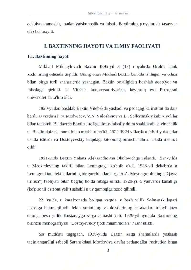 Mixail Baxtining ilmiy asarlari 3