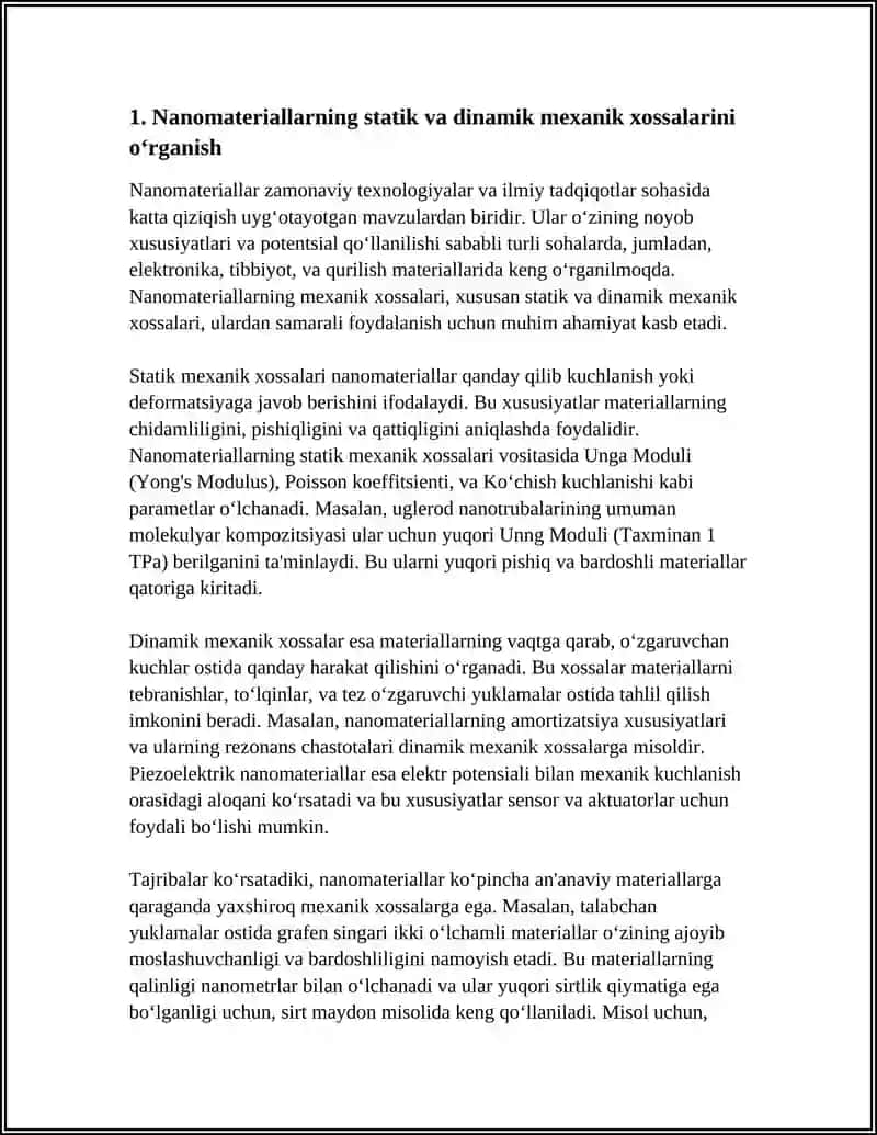 NANOMATERIALLARNING MEXANIK, ELEKTR VA MAGNIT XOSSALARINI O‘RGANISH 3