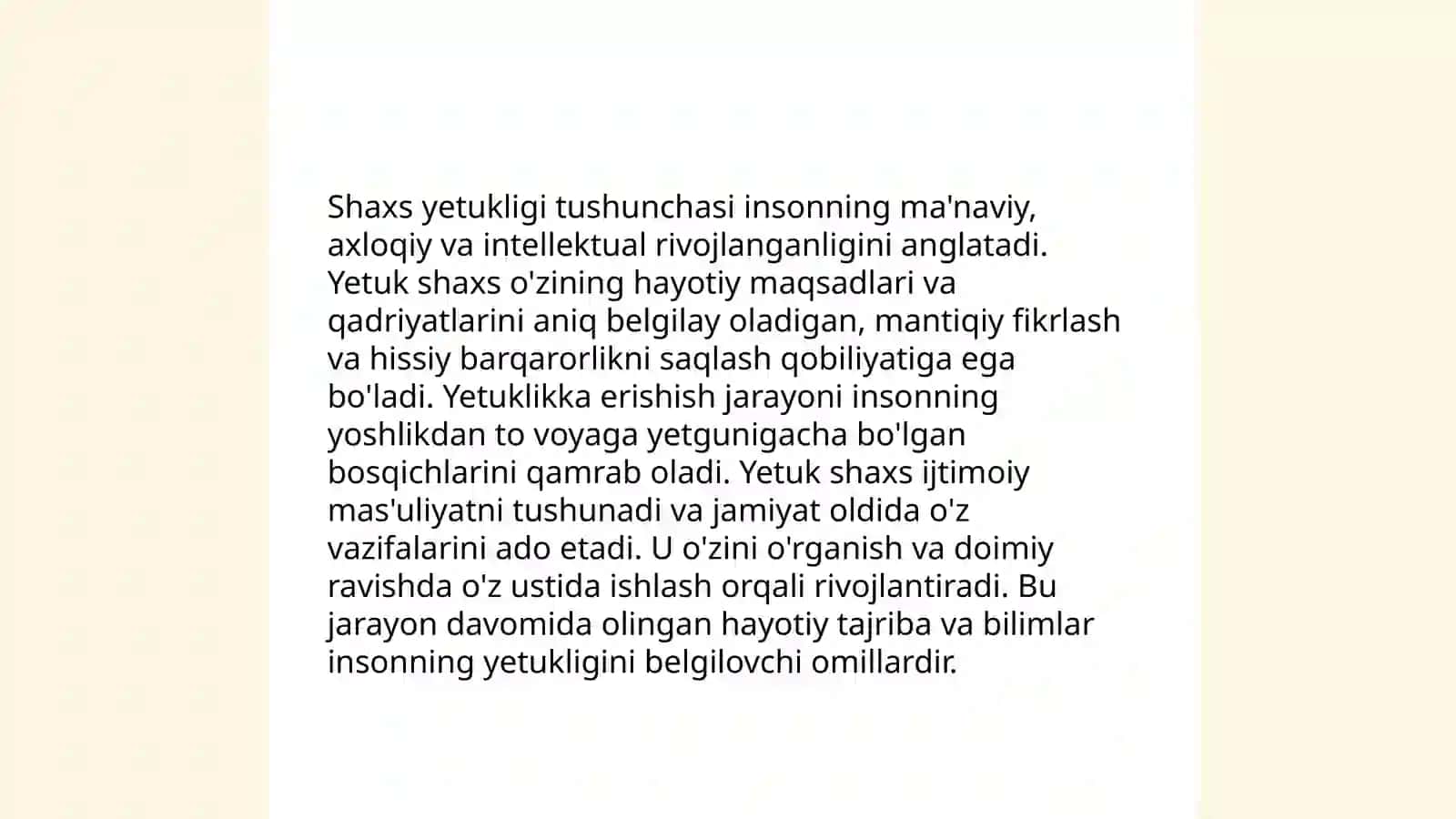 Shaxs yetukligi tushunchasi 3