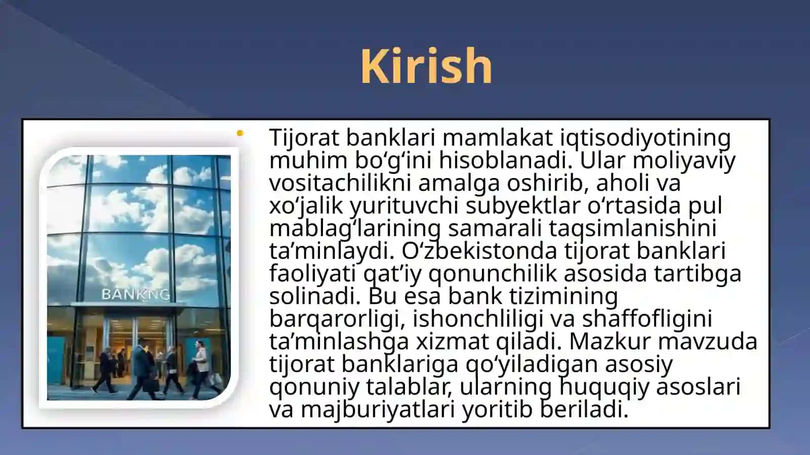 Tijorat banklarini qonuniy talablari 3