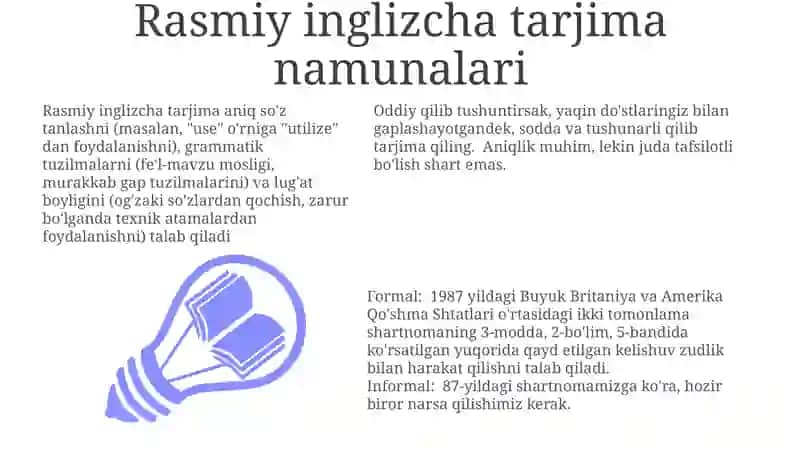 Rasmiy inglizcha tarjima namunalari 3