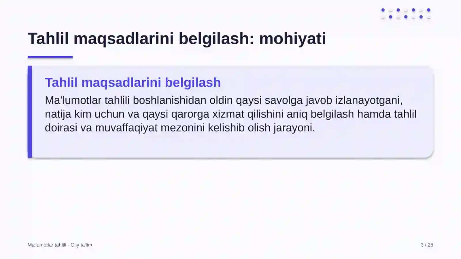 Xorijiy universitetlar filiallarida tahlil maqsadlarini belgilash 3