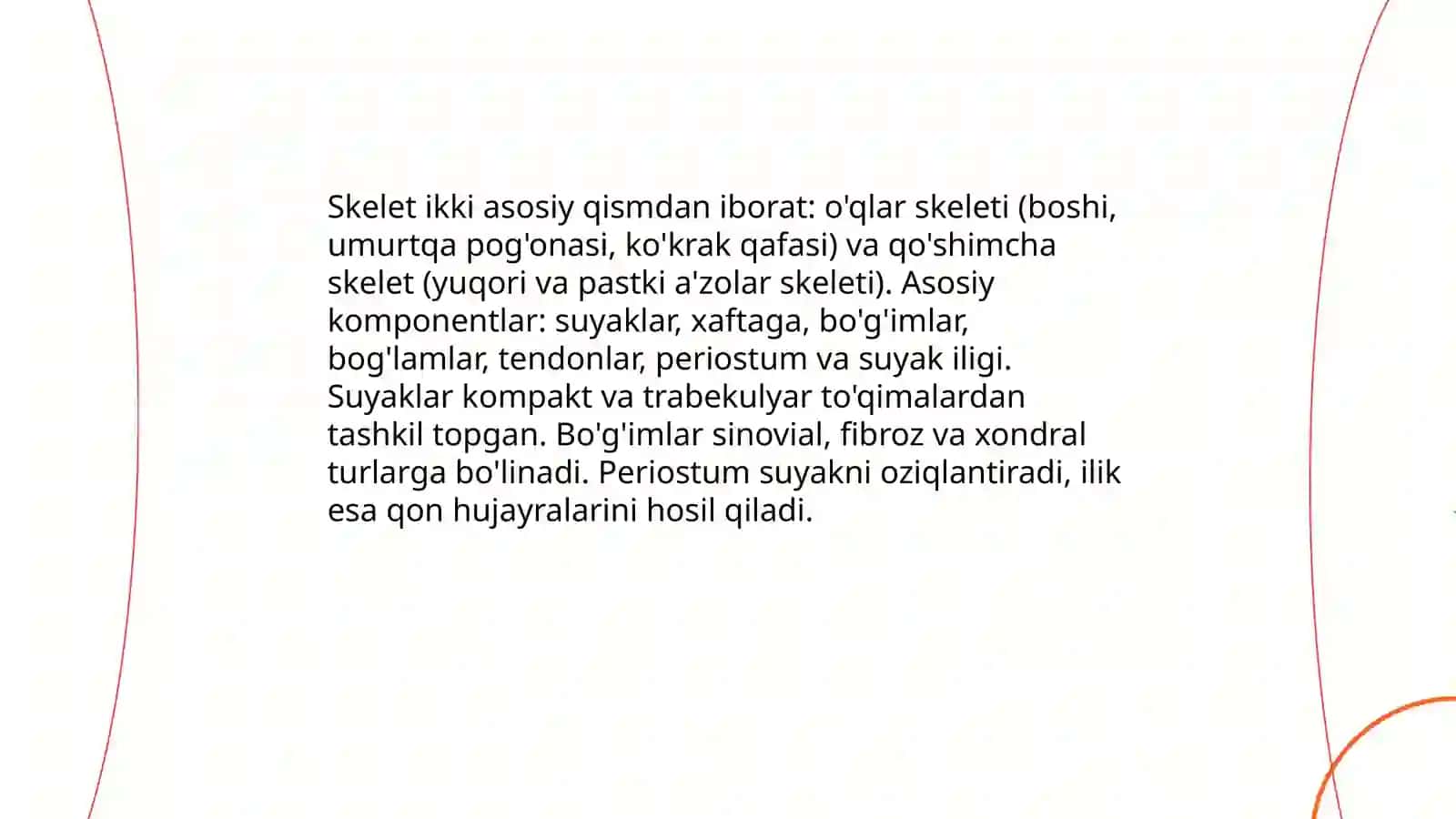 Skeletning umumiy tuzilishi 3