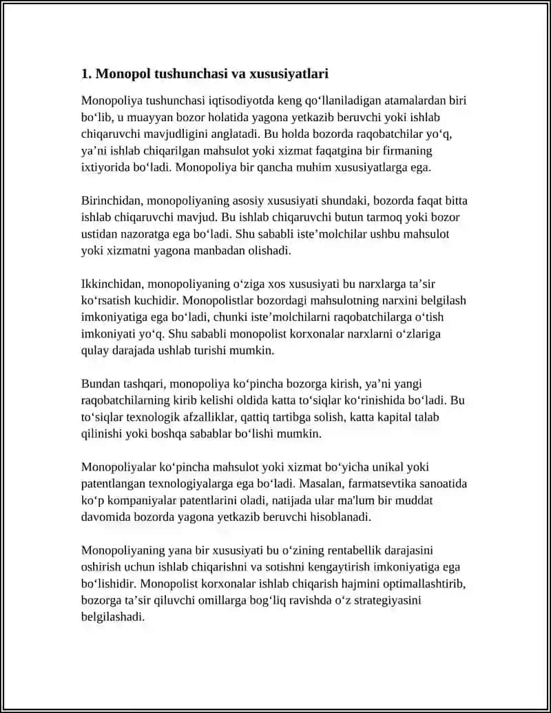 MONOPOL RAQOBAT VA BOZOR SAMARADORLIGI 3