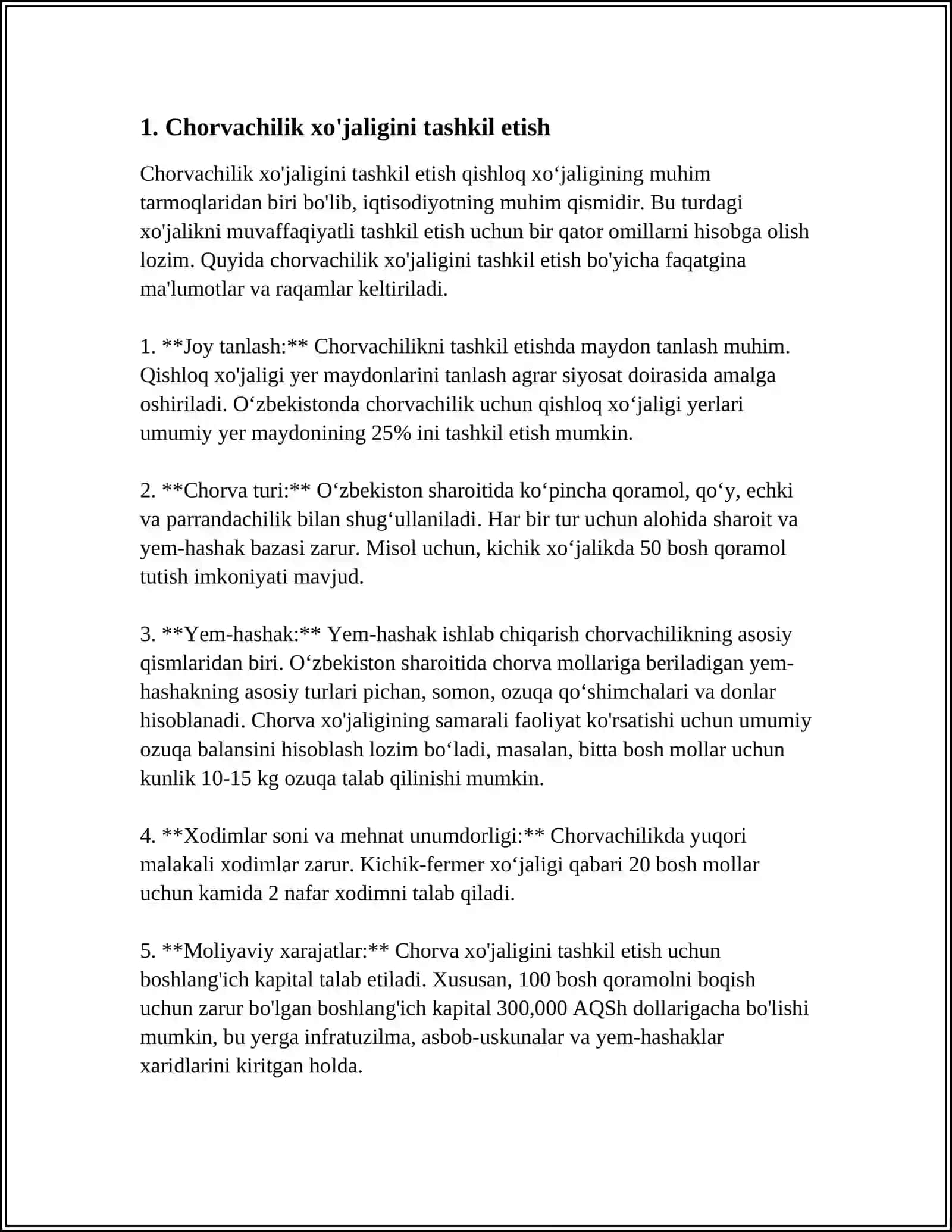 TADBIRKORLIK  FAOLIYATLARINI TASHKIL ETISH CHORVACHILIK SOHASIDA 3