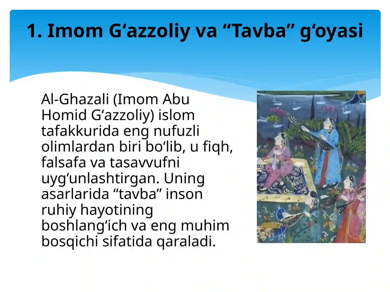 Gʻazzoliyning "Tavba" asari va Ibn Tufayl va Ibn Sinoning "Xay ibn Yakzon oʻgʻli" risolasi 3
