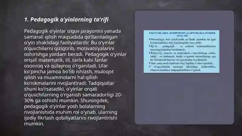 Pedagogik o'yinlar va ularning turlari 3