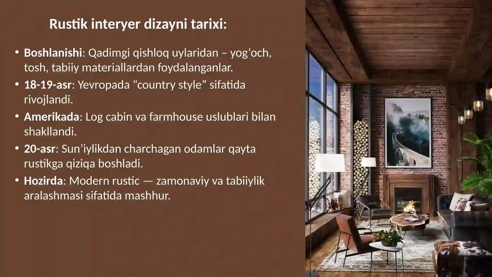 Rustik Interyer Dizayni Nima? 3