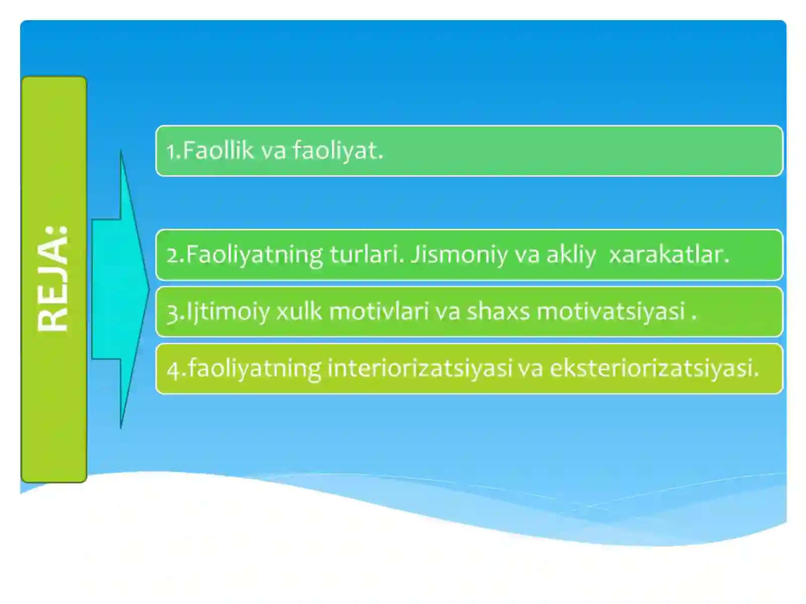 “PSIXOLOGIYA VA PEDAGOGIKA” fanidan ma`ruza 3