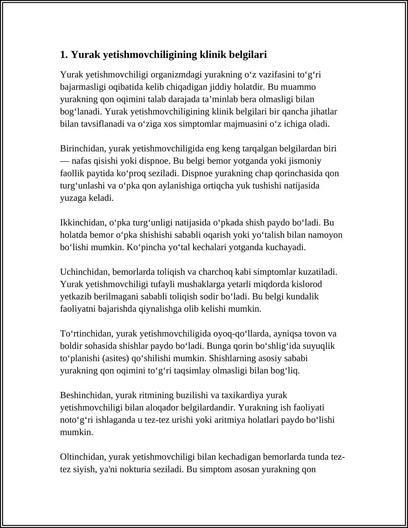 Yurak yetishmovchiligi kasaligini davolash 3