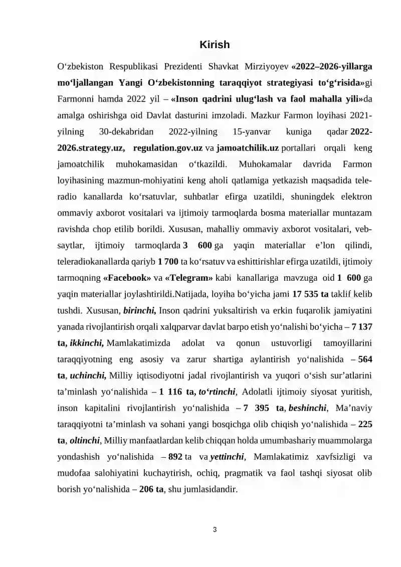 O‘zbekiston tarixi kafedrasi kurs ishi 2022-2026 yillarga mo‘ljallangan yangi O‘zbekistonning taraqqiyot strategiyasi 3