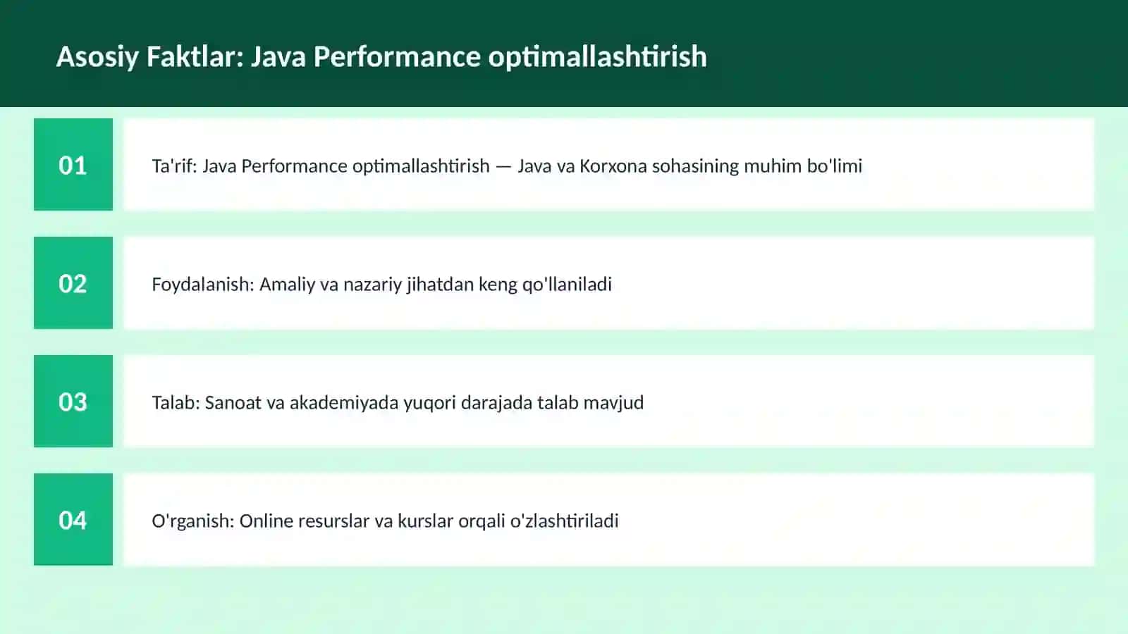 Java Performance optimallashtirish 3