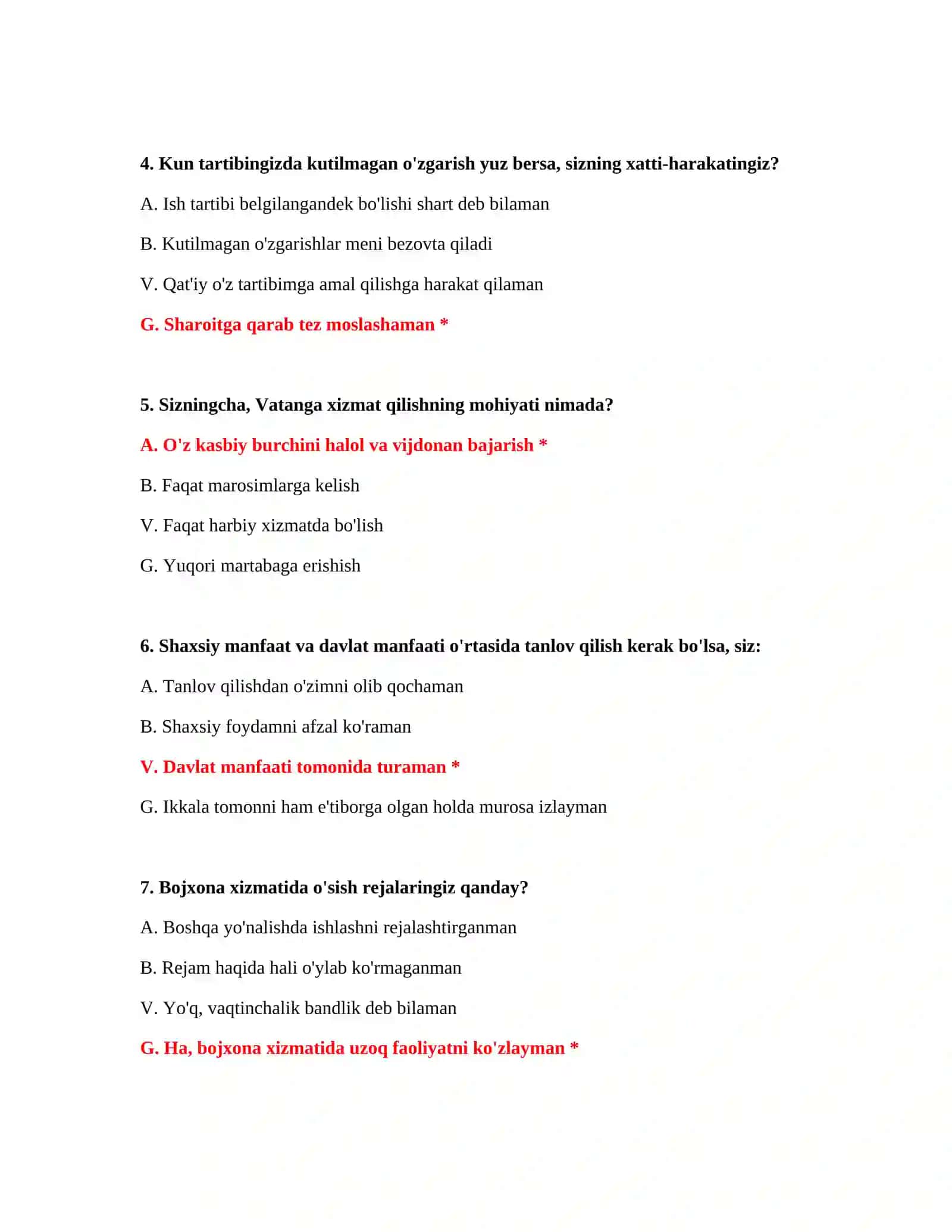 Bojxona mantiqiy test savollari PDF 3
