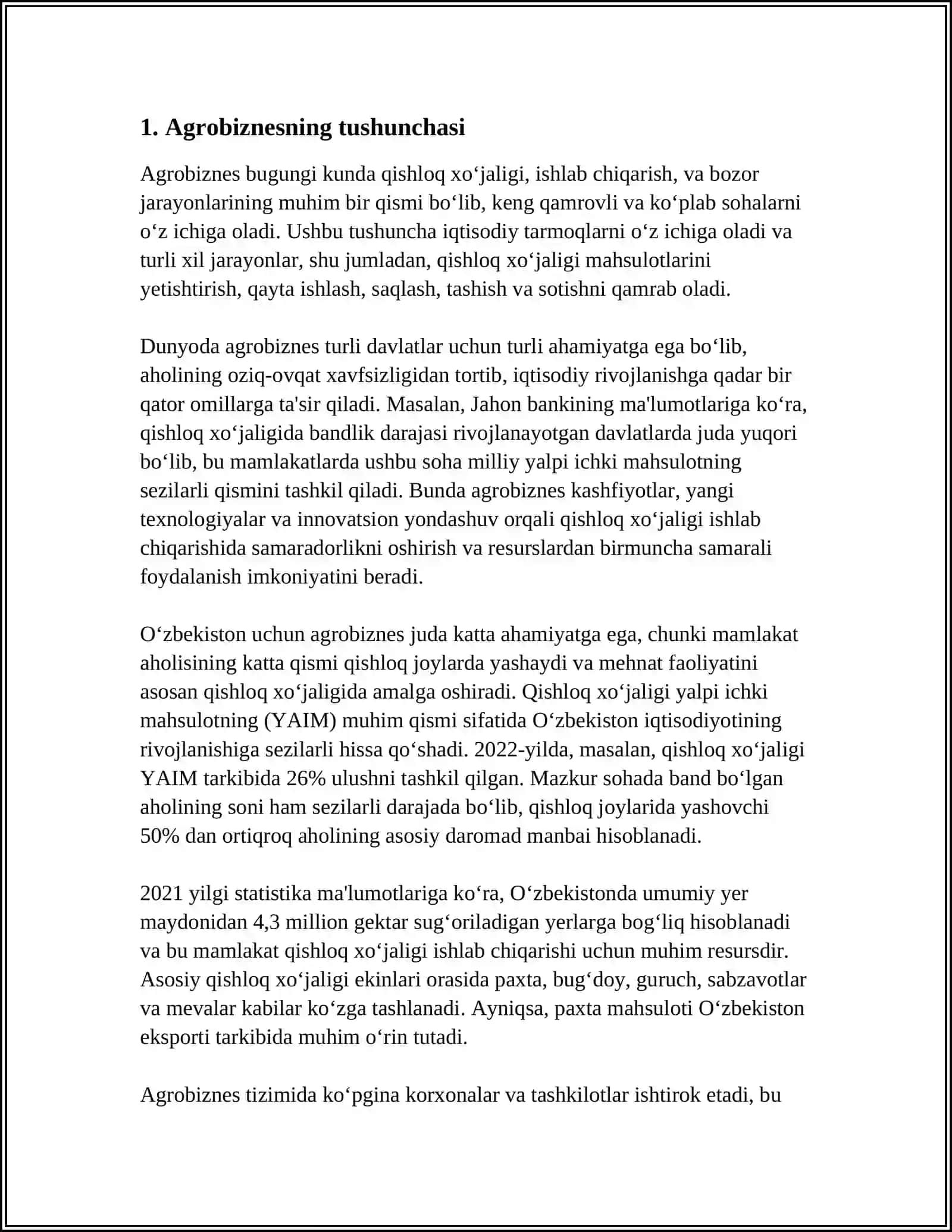 AGROBIZNES VA UNING TURLARI 3